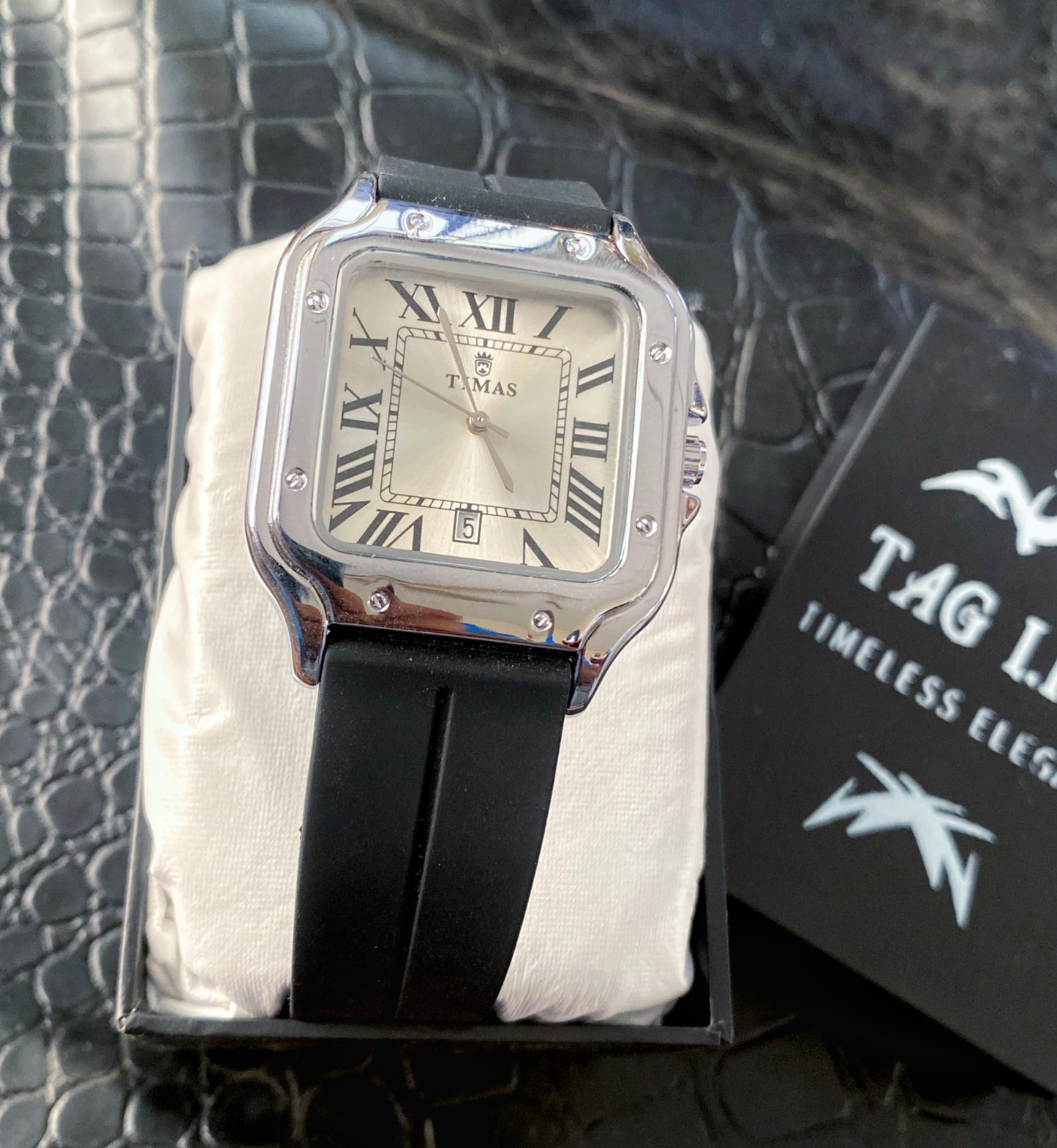 Roman Square Dial Silicone Strap Magnetic Watch Adjustable-TMS
