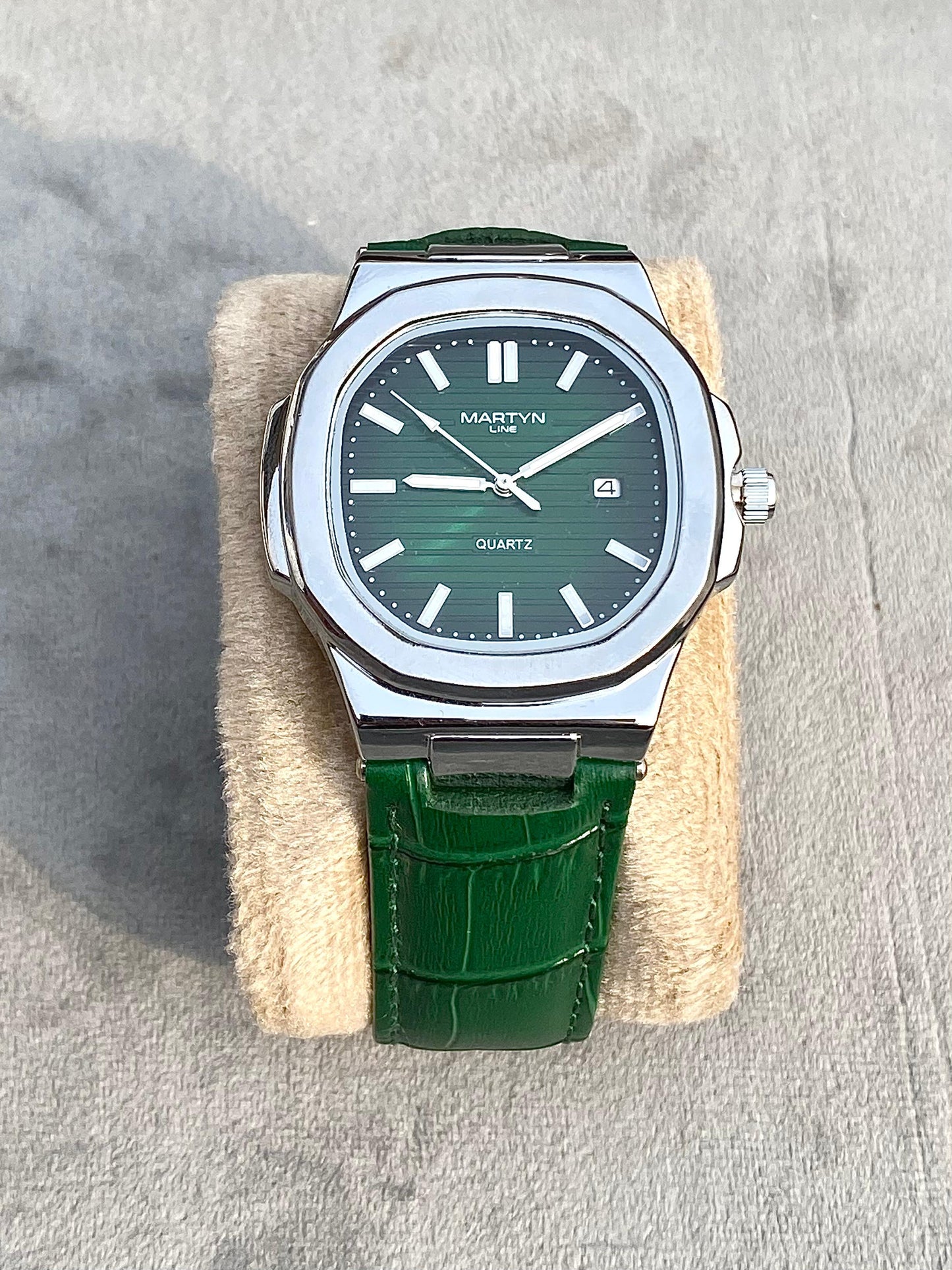 Premium Green Leather strap watch