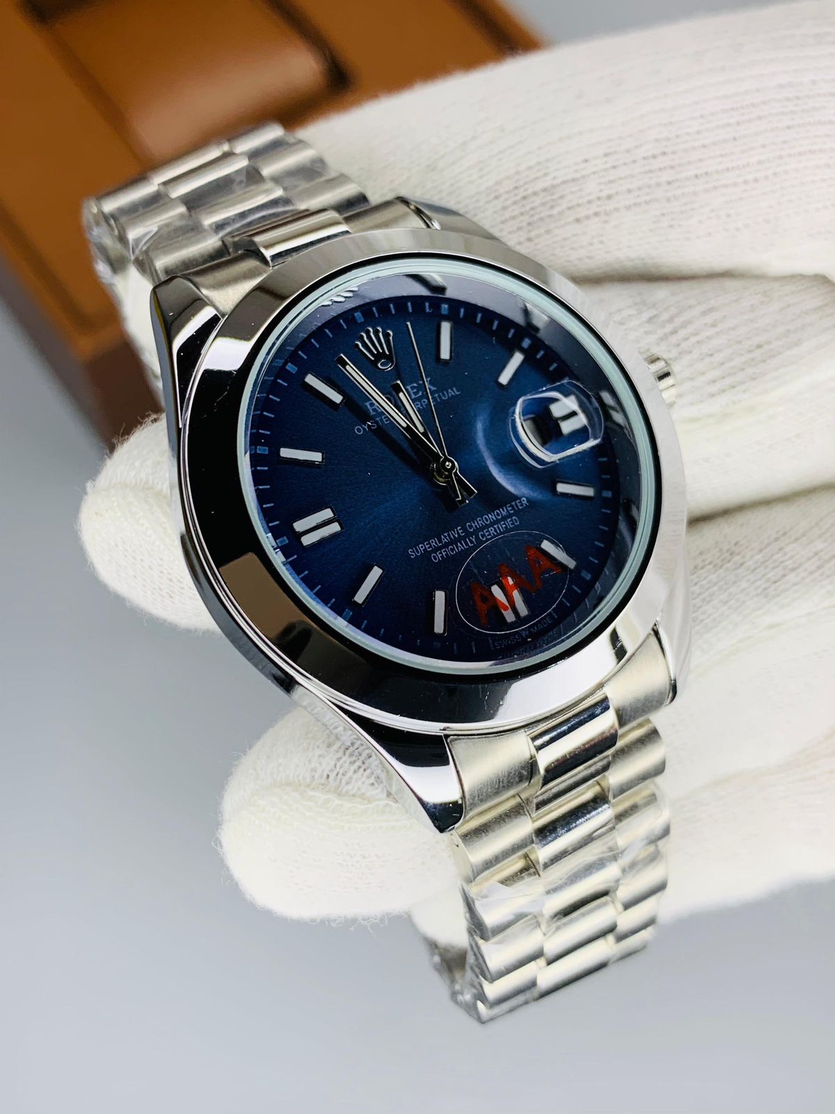 Silver Chain Blue Dial High Grade RLX Watch