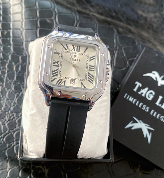 Roman Square Dial Silicone Strap Magnetic Watch Adjustable-TMS