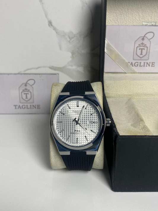 White Dial & Black Silicone Strap-PRX