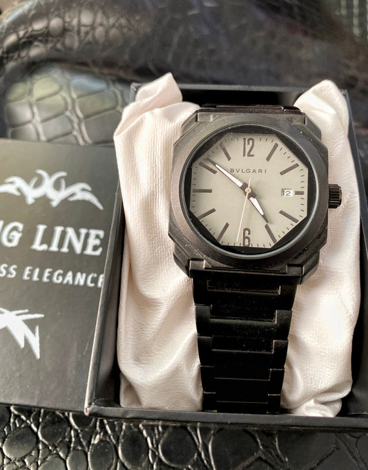 High Grade Black & White Dial Bulgari  chain watch weight 135 gm