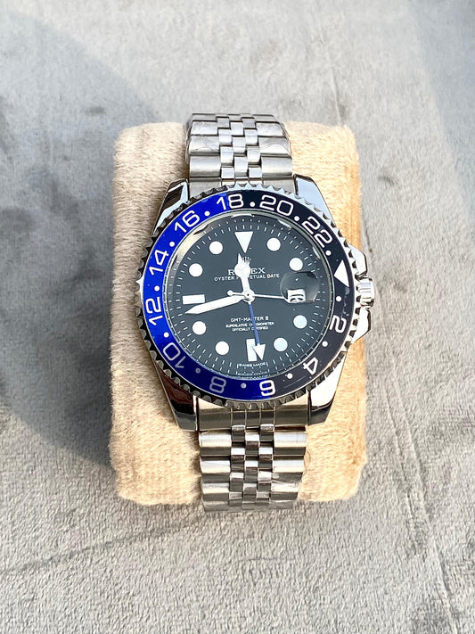 RLX black Dail & silver Chain watch