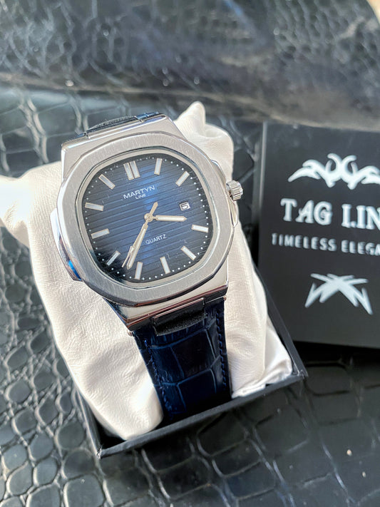 HIgh grade Blue Dial & Blue leather Strap Watch