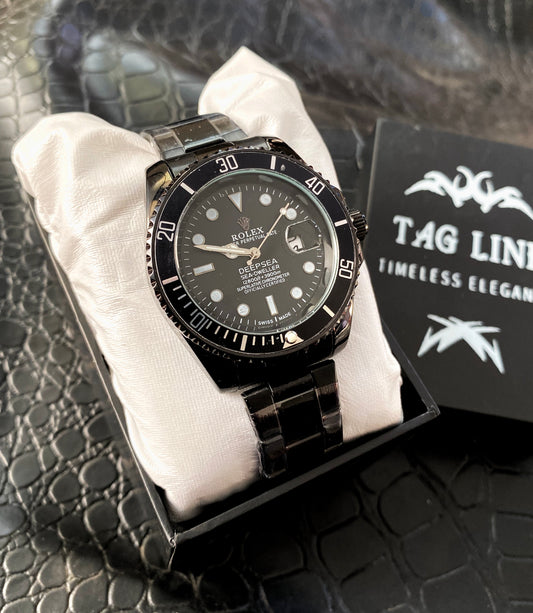 ALL Black chain RLX watch