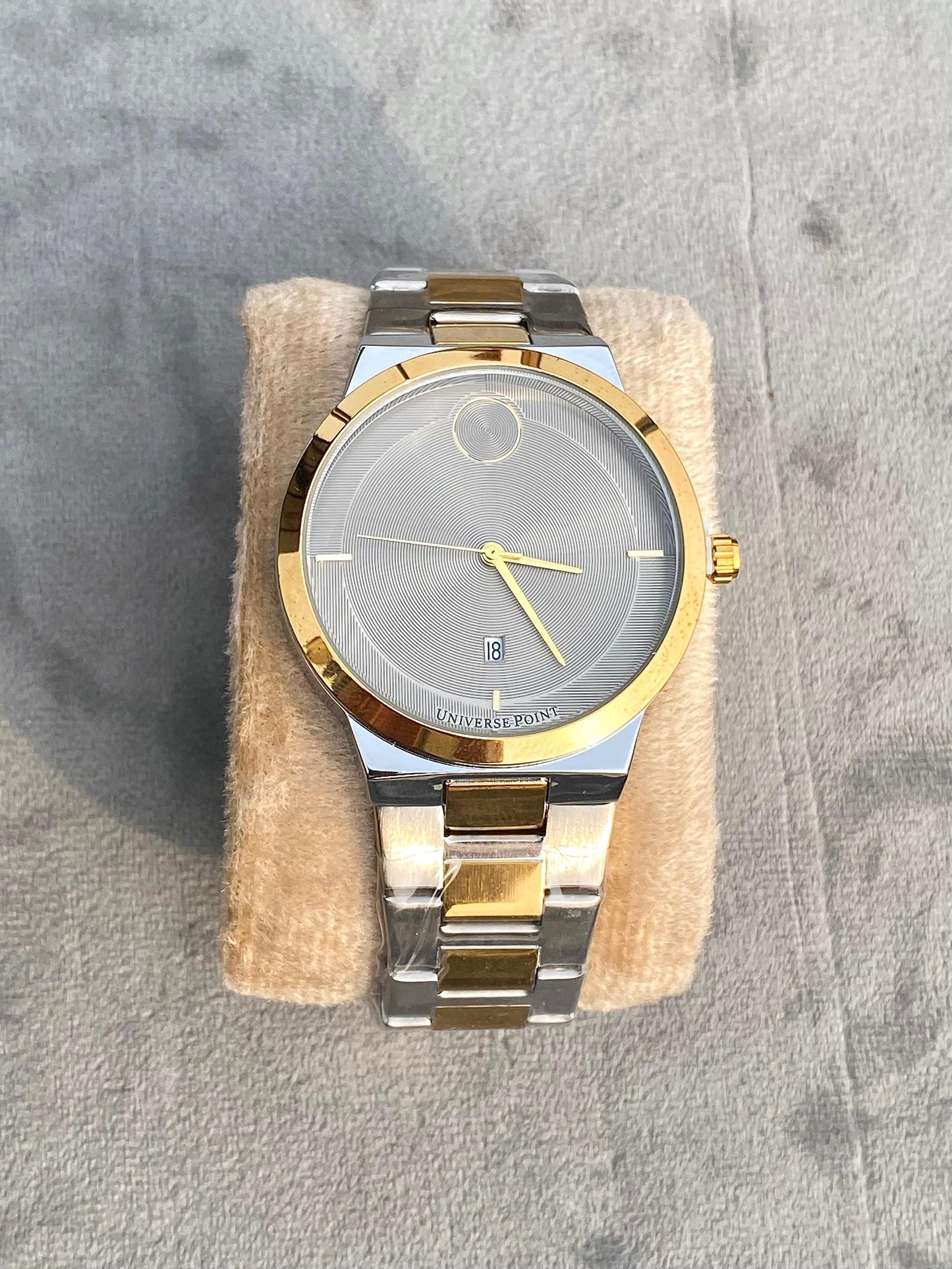 Elegance 2 Tone Ash Grey Dial Chain Watch