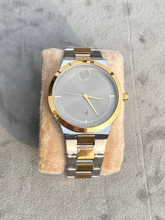 Elegance 2 Tone Ash Grey Dial Chain Watch