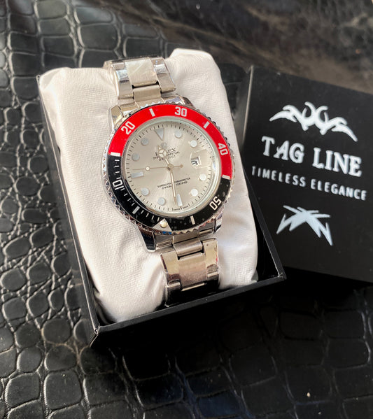 RLX Pepsi White & Silver Chain Watch