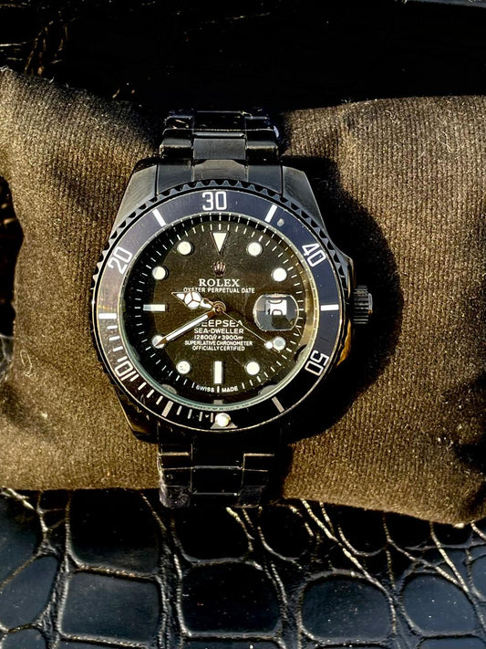 All Black RLX  chain Watch 🔥