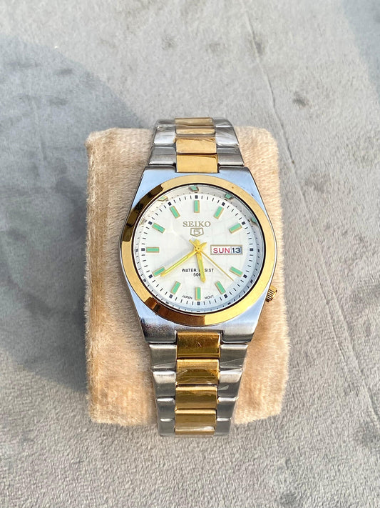 SKo Two Tone Date & Day chain watch