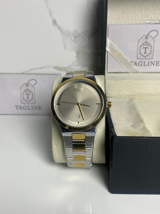 Elegance 2 Tone Ash Grey Dial Chain Watch