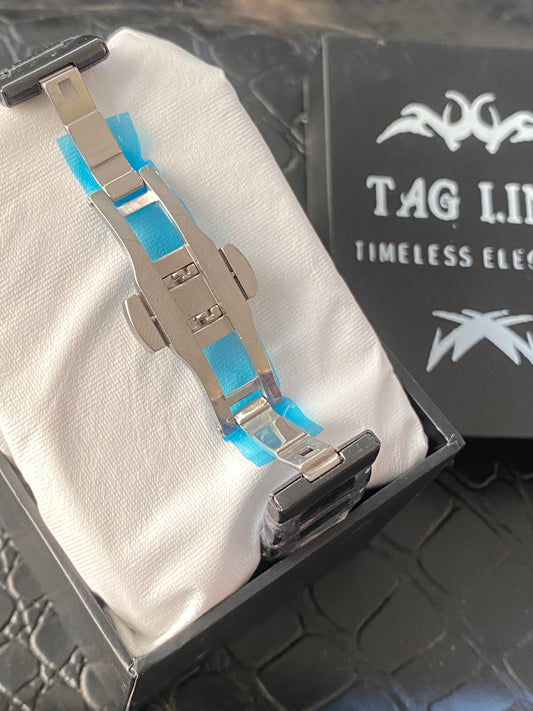 Premium White Dial & Silver PAT chain Watch with butterfly 🦋 lock & weight 130 gm - PAT