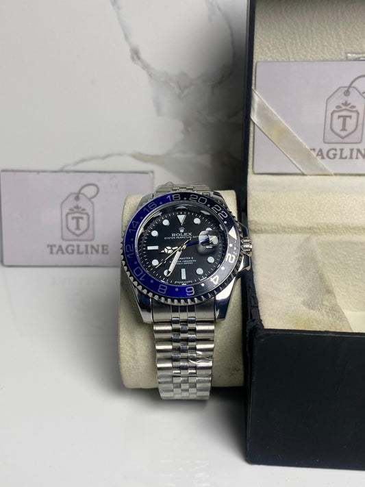 RLX black Dail & silver Chain watch