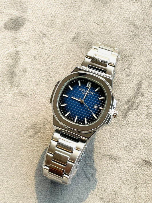 Deep Blue Dial & Silver Chain Watch-PAT