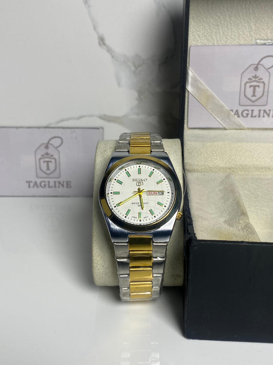 SKo Two Tone Date & Day chain watch