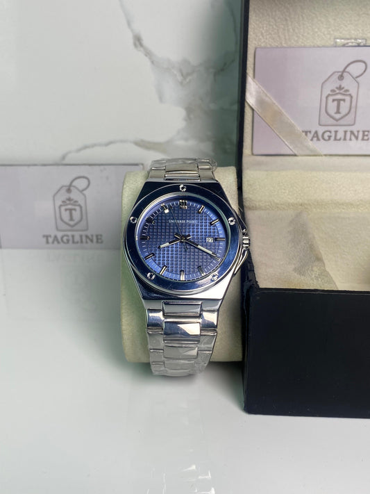 AQua Blue & Silver chain watch